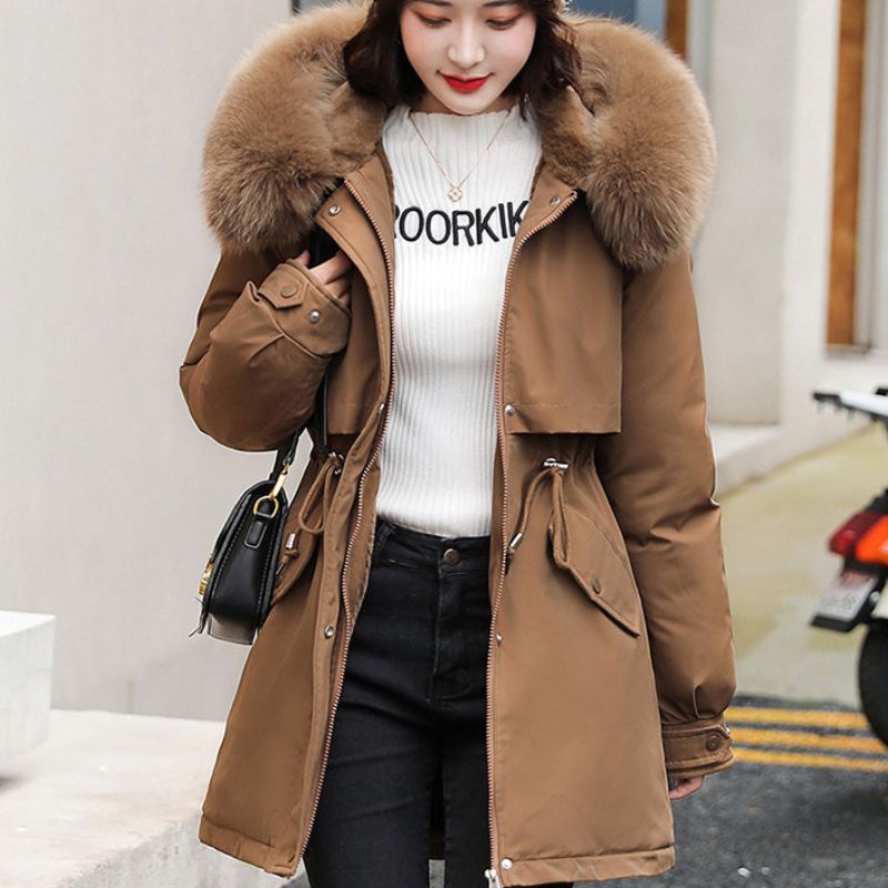 Casaco Parka Feminino Corta Vento Peluciado Flavia