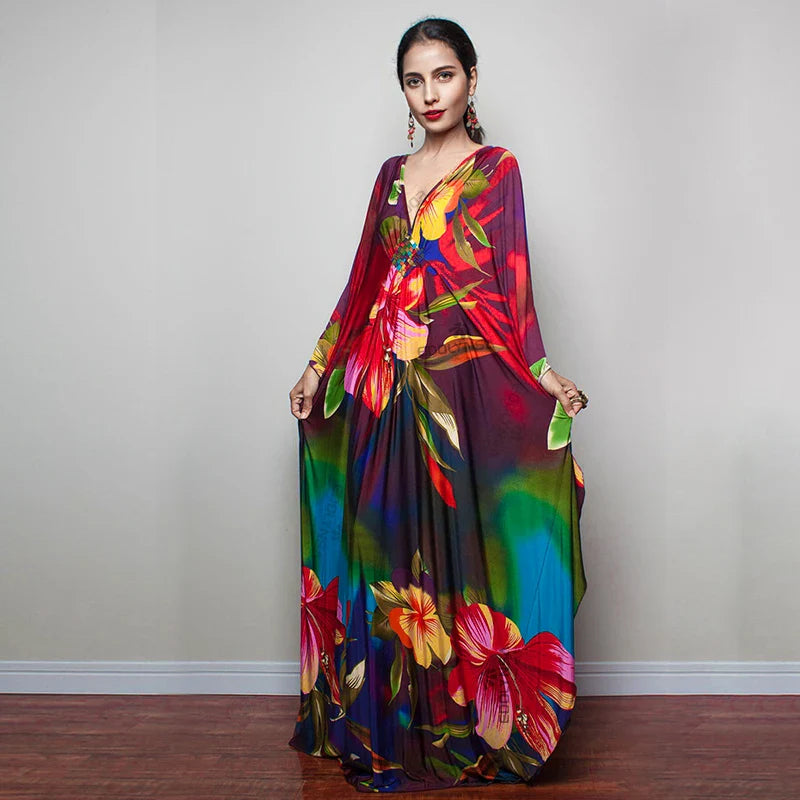 Vestido Longo Kaftan Estampado Tainara
