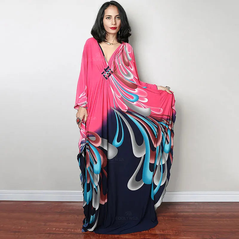 Vestido Longo Kaftan Estampado Tainara
