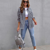 Jaqueta Jeans Feminina Colorida Andy