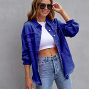 Jaqueta Jeans Feminina Colorida Andy