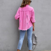 Jaqueta Jeans Feminina Colorida Andy