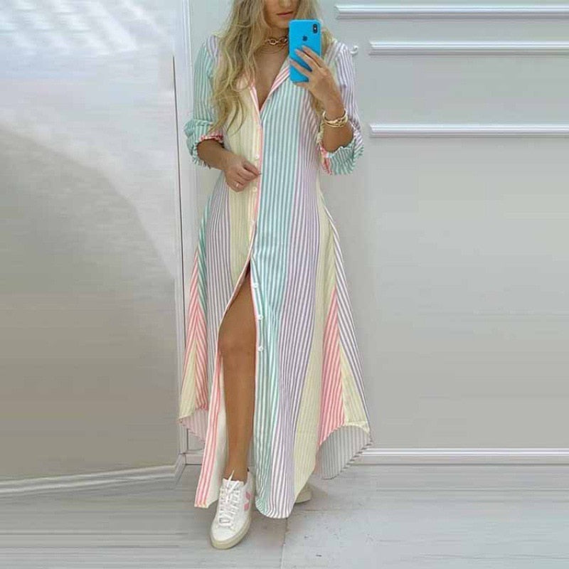 Vestido Longo com Fenda Paris