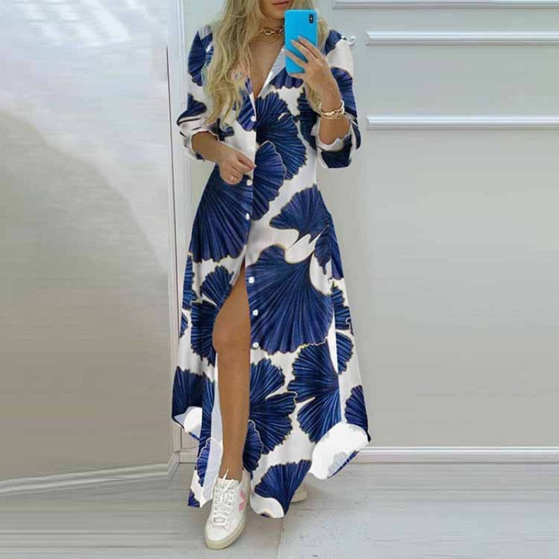 Vestido Longo com Fenda Paris