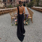 Vestido Longo de Festa Halter Enrolado