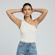 Blusa De Um Ombro Só Canelada Agatha