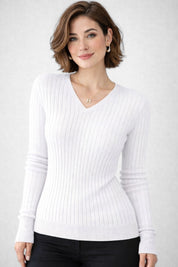 Blusa Feminina Manga Comprida Canelada Helena