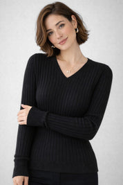 Blusa Feminina Manga Comprida Canelada Helena