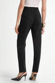 Calça Jeans Feminina Mom Preta Nay