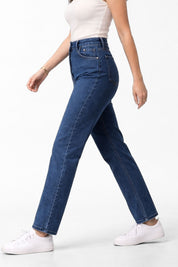 Calça Jeans Feminina Reta Cintura Alta Tais