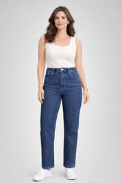 Calça Jeans Feminina Reta Cintura Alta Tais