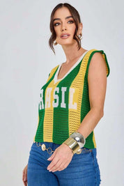 Camisa Brasil Feminina Tricot