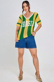 Camisa Brasil Feminina Tricot