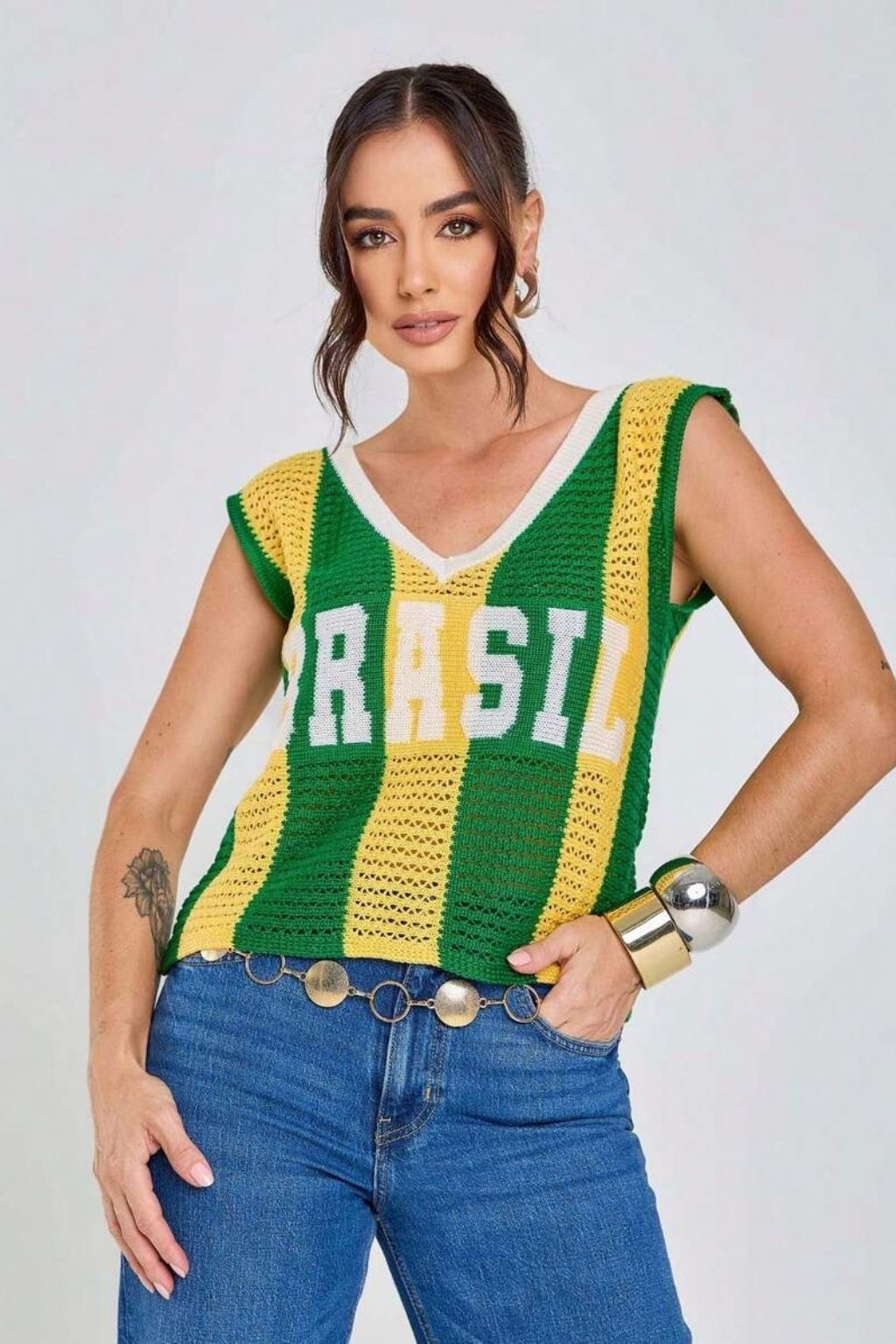 Camisa Brasil Feminina Tricot