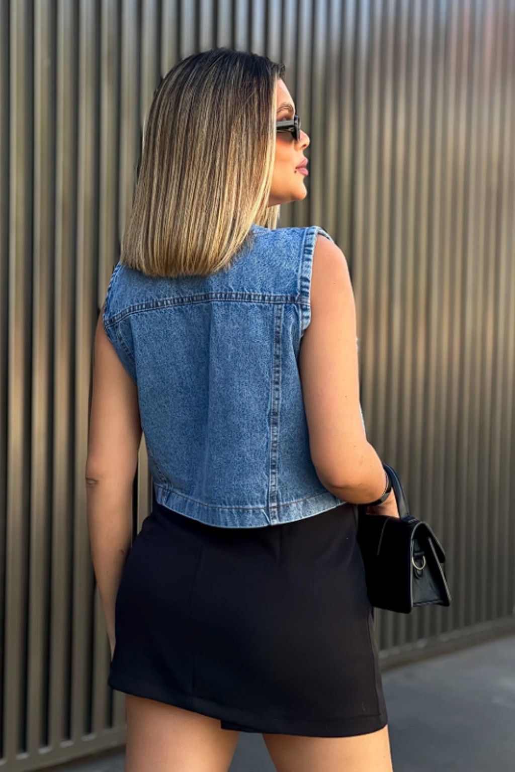 Colete Jeans Feminino Curto Luara