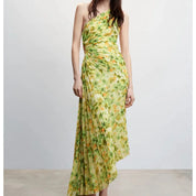 Vestido Longo Plissado Festa Anarry