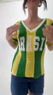 Camisa Brasil Feminina Tricot