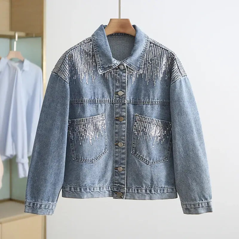 Jaqueta Jeans Feminina Paete Lindisay