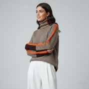 Suéter Feminino Marrom Gola Alta Ariadne
