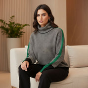 Suéter Feminino Preto Gola Alta Ariadne