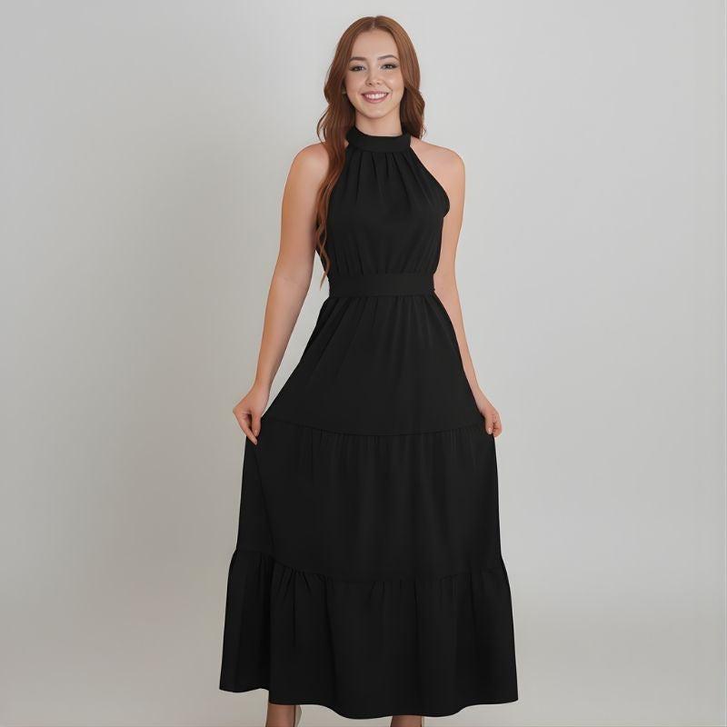 Vestido 3 Marias Longo Preto Kleo