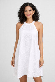 Vestido Curto Branco Laise Forrado Marilene