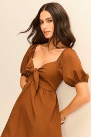 Vestido Curto Soltinho Marrom