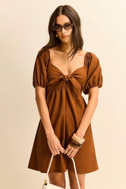 Vestido Curto Soltinho Marrom