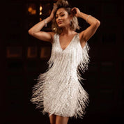 Vestido de Festa Curto Franja Ricka