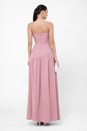 Vestido Longo de Festa Elegante Rosa Carina