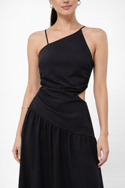 Vestido Longo Preto de Festa Elegante Carina