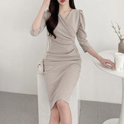 Vestido Midi Festa Plissado Tereza