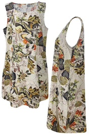 Vestido Midi Soltinho Bege Sem Mangas Hailey